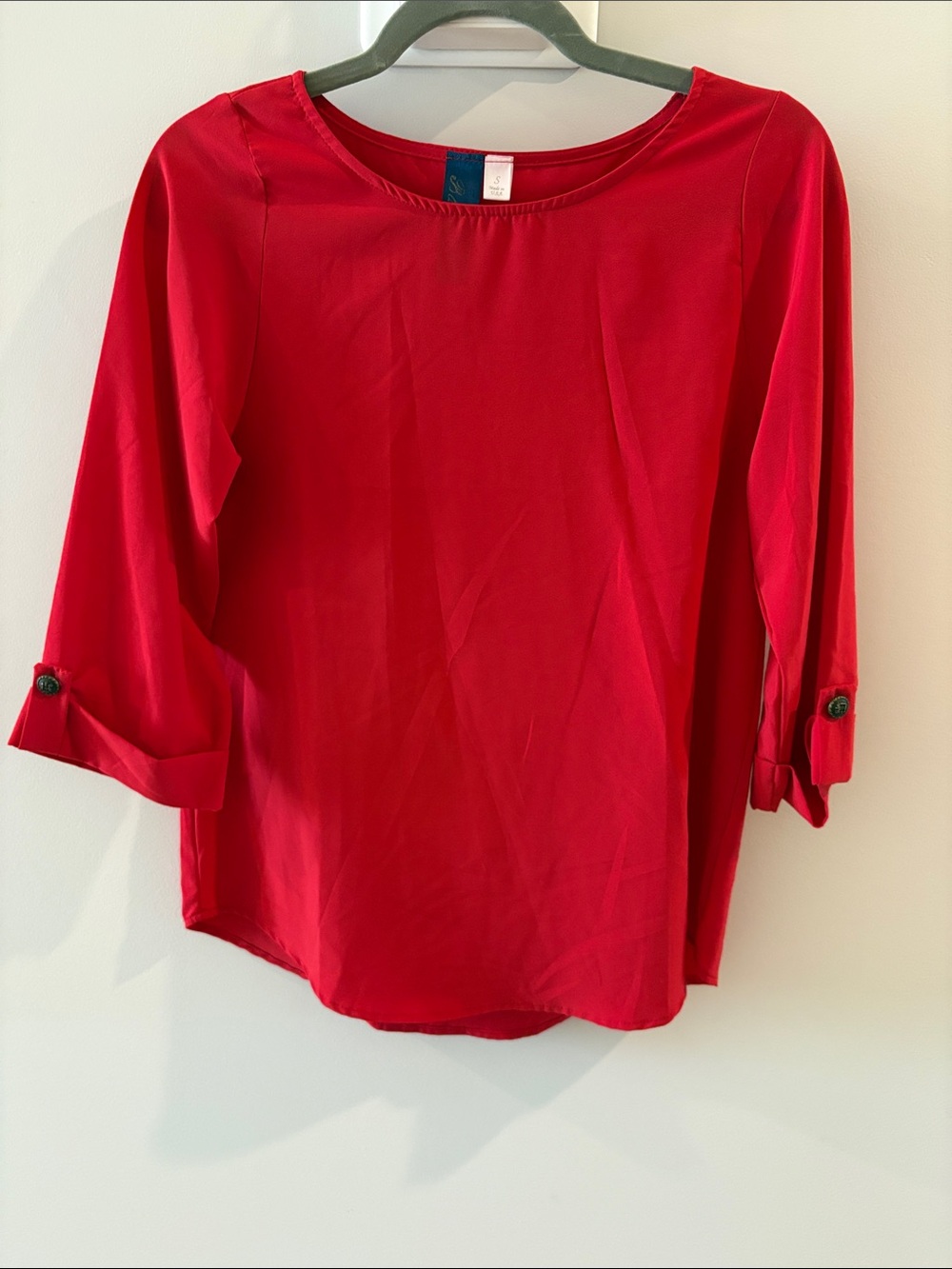 Women’s Red 3/4 Sleeve Blouse